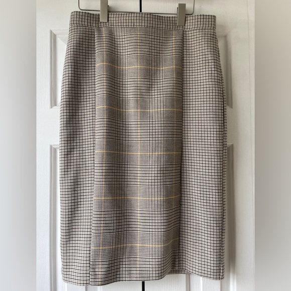 Ann Taylor Glen Check Seamed Pencil Skirt - Picture 2 of 6